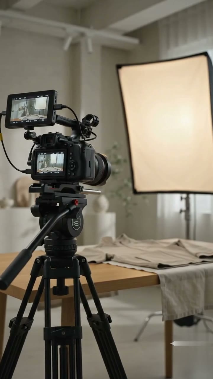Professionelle Content-Produktion für Social Media Videos mit Kamera und Studio-Licht